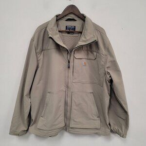 Carhartt Mens Super Dux Full Zip Canvas Jacket Size 2XL Tan Relaxed Fit Chore